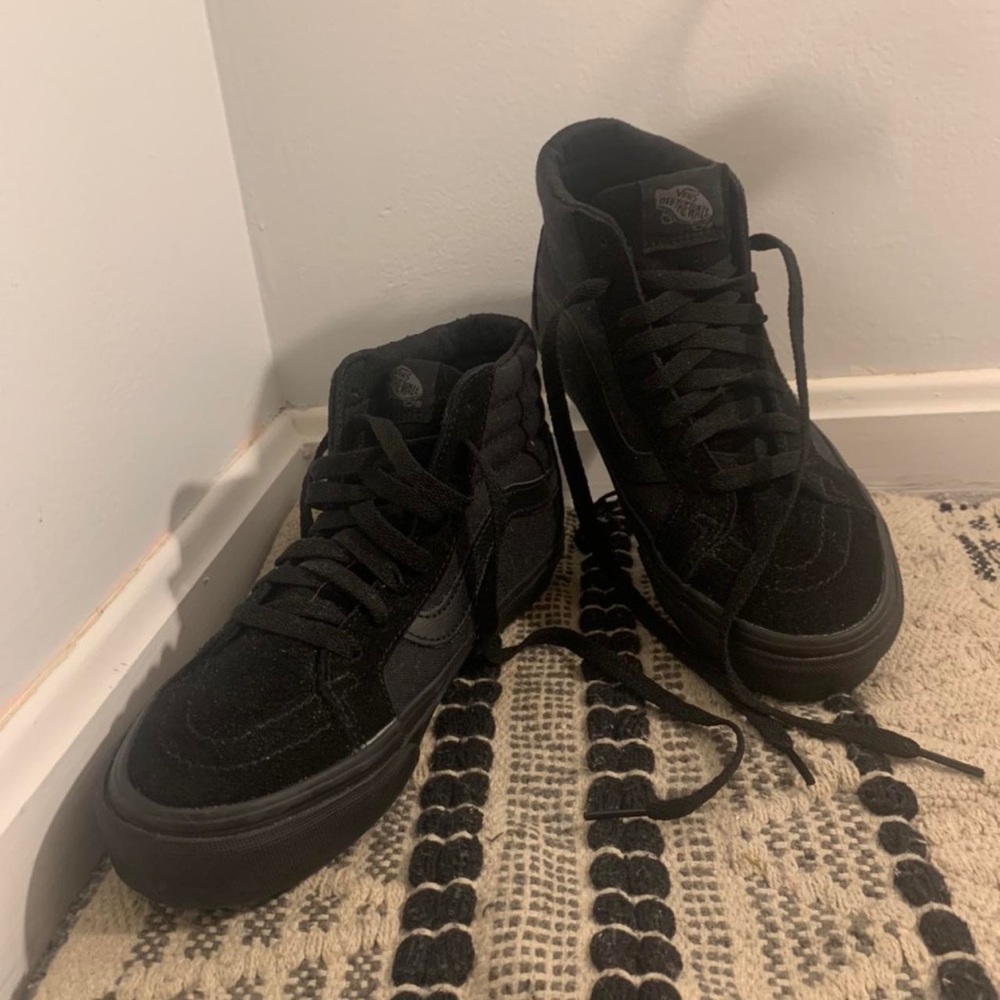 Unisex black vans canvas hi top